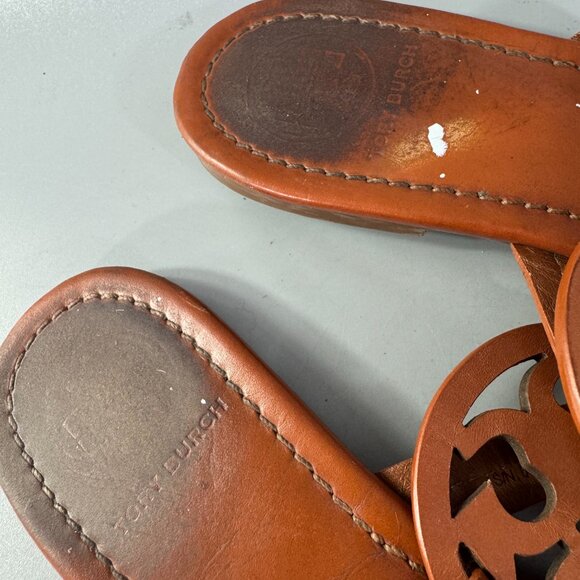 Tory Burch Brown Ladies Leather Miller Sandal, Size 7 - Picture 11 of 12